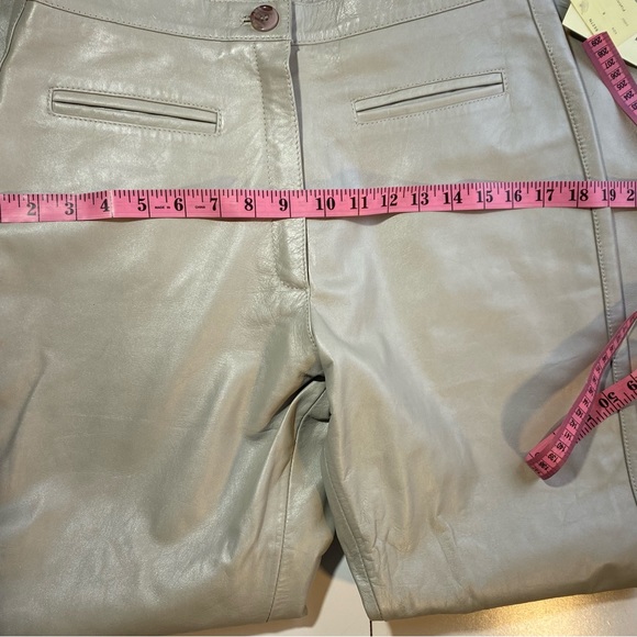Excelled Grayish 100% Leather Vintage High Rise Motorcycle Inspired Pants NWT 8 - Picture 14 of 16